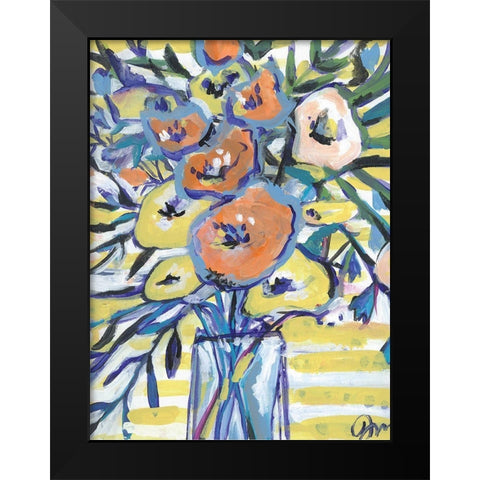Floral Gold II Black Modern Wood Framed Art Print by Mingo, Jessica