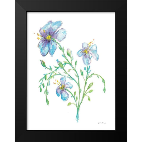 Wild Flax Black Modern Wood Framed Art Print by Mingo, Jessica