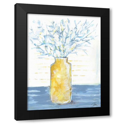 Blue Branches   Black Modern Wood Framed Art Print with Double Matting by Mingo, Jessica