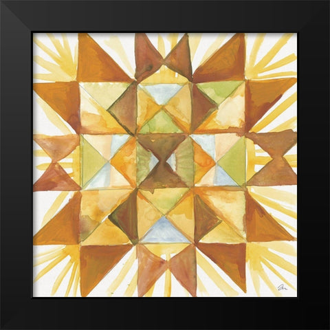 Summer Wheat Quilt Black Modern Wood Framed Art Print by Mingo, Jessica