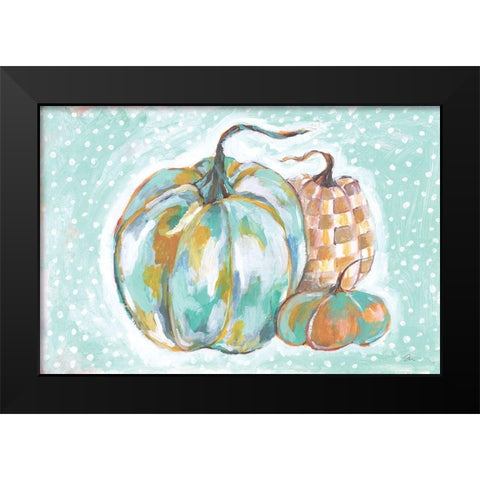 Pumpkins in Blue Black Modern Wood Framed Art Print by Mingo, Jessica