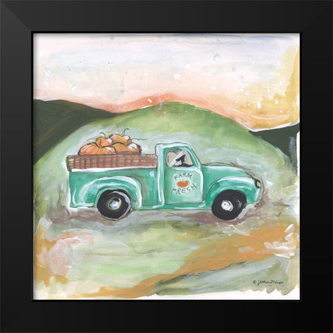 Farm Fresh Pumpkins Black Modern Wood Framed Art Print by Mingo, Jessica