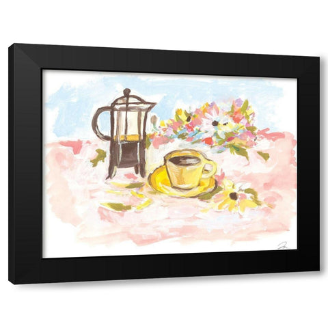 A Good Morning for Coffee   Black Modern Wood Framed Art Print with Double Matting by Mingo, Jessica