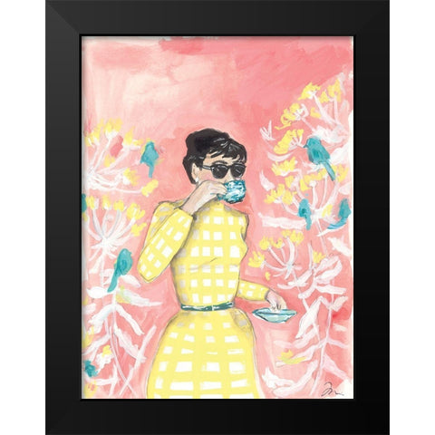 Coffee in the Aviary   Black Modern Wood Framed Art Print by Mingo, Jessica