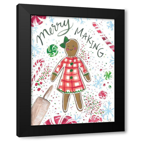 Merry Making Black Modern Wood Framed Art Print by Mingo, Jessica