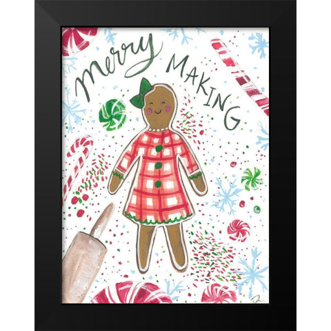 Merry Making Black Modern Wood Framed Art Print by Mingo, Jessica