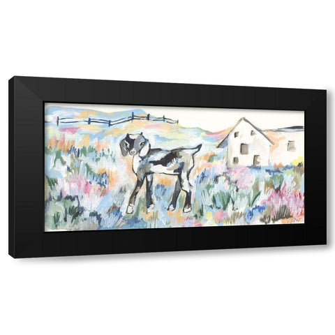 Daisy the Goat Black Modern Wood Framed Art Print with Double Matting by Mingo, Jessica