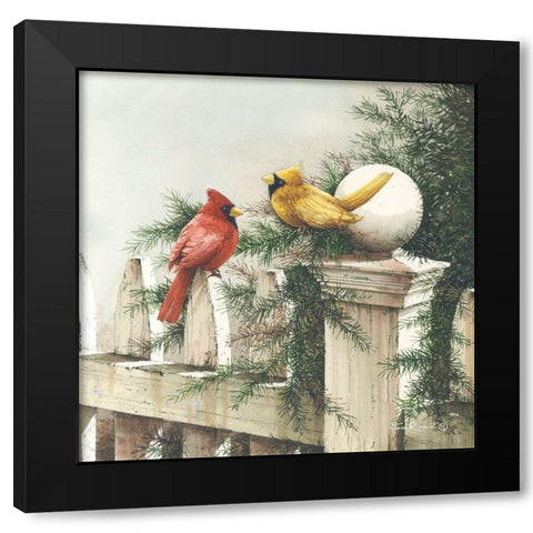 The Fence Sitters Black Modern Wood Framed Art Print by Rossini, John