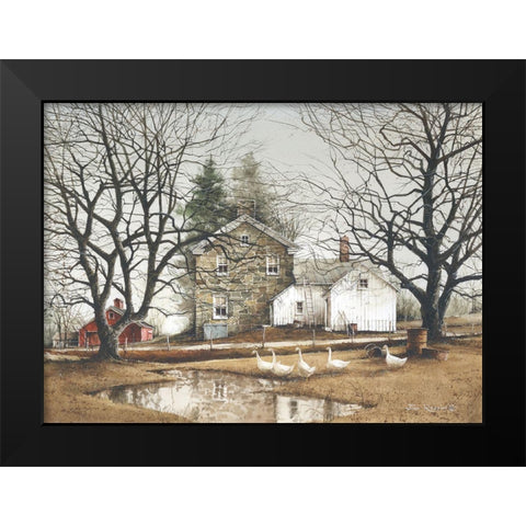 Cold Swim Black Modern Wood Framed Art Print by Rossini, John