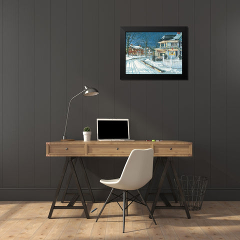 Seasonal Lights Black Modern Wood Framed Art Print by Rossini, John