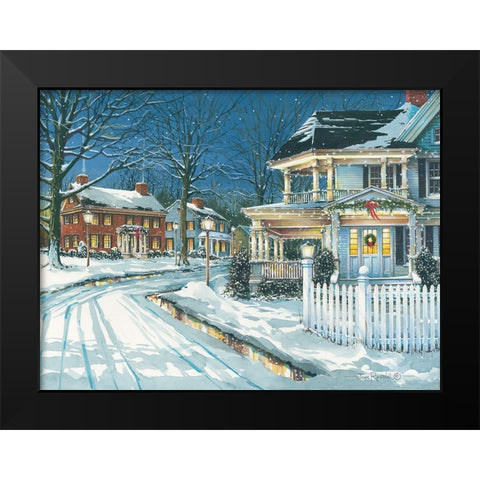 Seasonal Lights Black Modern Wood Framed Art Print by Rossini, John