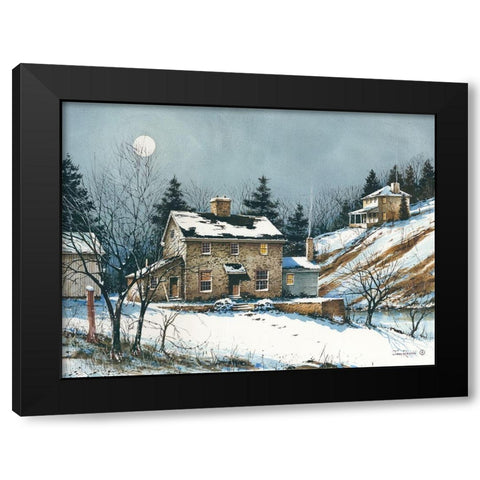 A February Evening Black Modern Wood Framed Art Print with Double Matting by Rossini, John