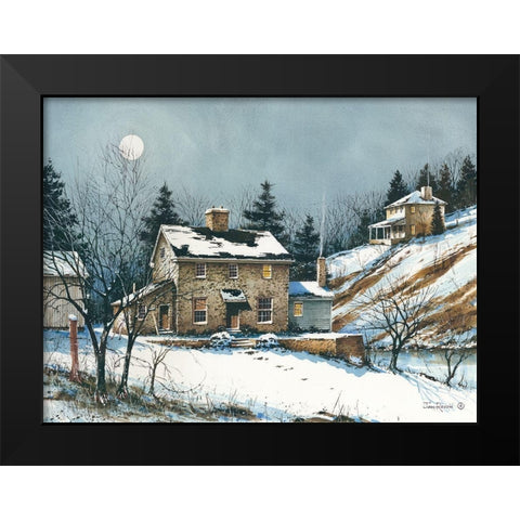 A February Evening Black Modern Wood Framed Art Print by Rossini, John