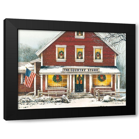 Country Christmas Black Modern Wood Framed Art Print with Double Matting by Rossini, John