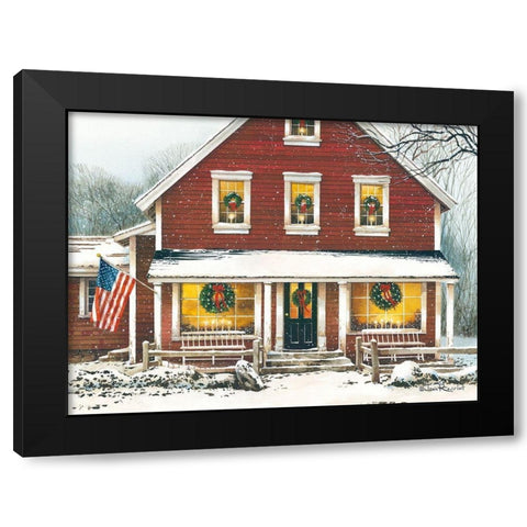 Country Christmas Black Modern Wood Framed Art Print with Double Matting by Rossini, John