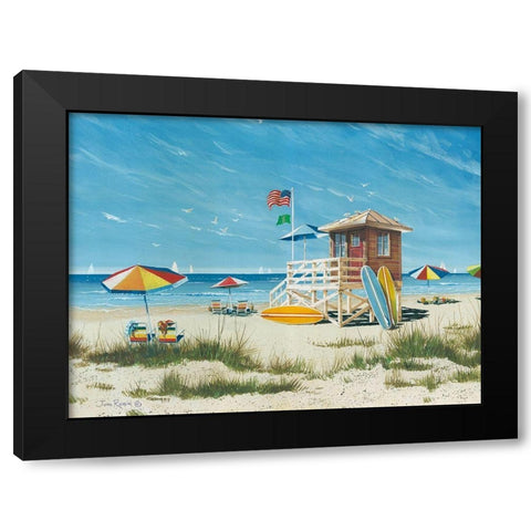 Beach Colors Black Modern Wood Framed Art Print with Double Matting by Rossini, John