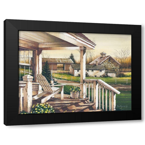 Long Days End Black Modern Wood Framed Art Print with Double Matting by Rossini, John