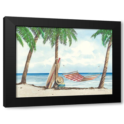 Under the Palms Black Modern Wood Framed Art Print with Double Matting by Rossini, John