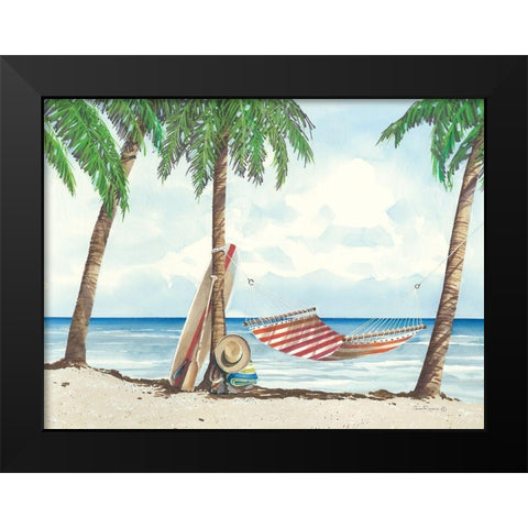Under the Palms Black Modern Wood Framed Art Print by Rossini, John
