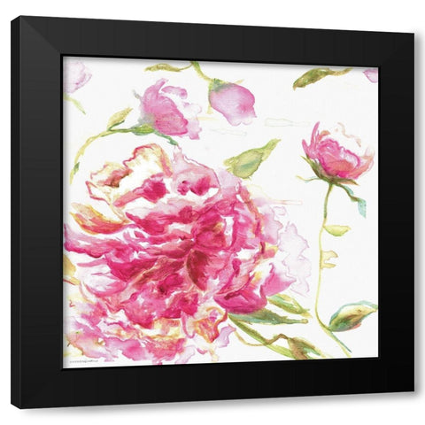English Rose Black Modern Wood Framed Art Print by Kamdon Kreations