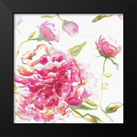 English Rose Black Modern Wood Framed Art Print by Kamdon Kreations