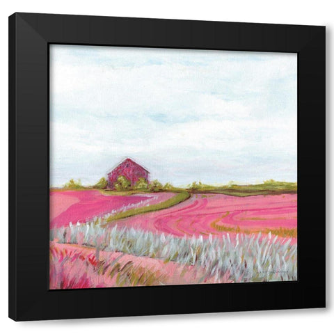 Pink Fall Farm Black Modern Wood Framed Art Print with Double Matting by Kamdon Kreations