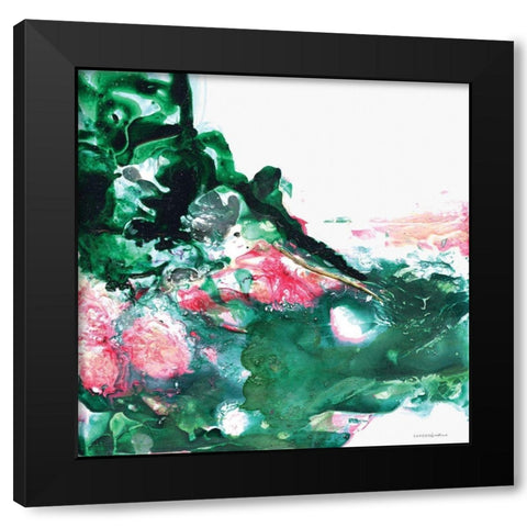 Petals 1 Black Modern Wood Framed Art Print with Double Matting by Kamdon Kreations