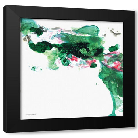 Petals 2 Black Modern Wood Framed Art Print by Kamdon Kreations