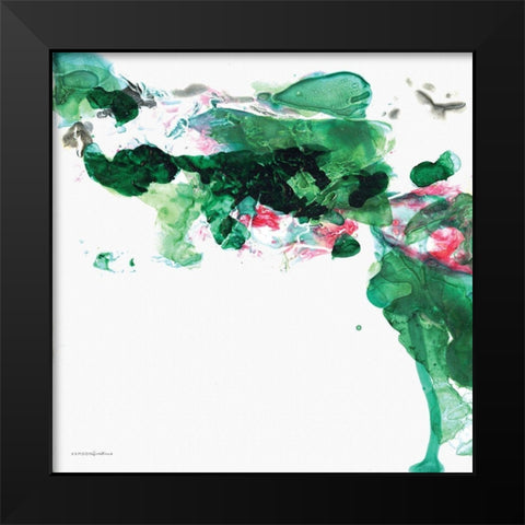 Petals 2 Black Modern Wood Framed Art Print by Kamdon Kreations