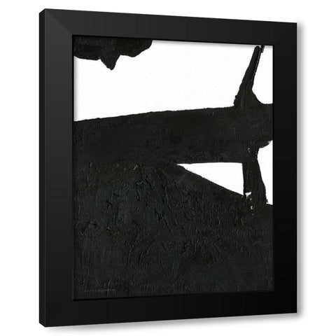 Black And White Abstract 3 Black Modern Wood Framed Art Print with Double Matting by Kamdon Kreations