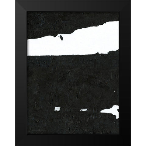 Black And White Abstract 4 Black Modern Wood Framed Art Print by Kamdon Kreations