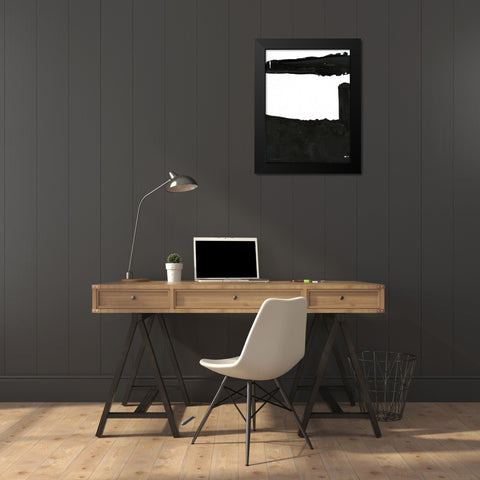 Black And White Abstract 5 Black Modern Wood Framed Art Print by Kamdon Kreations