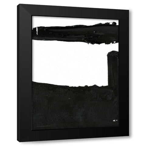 Black And White Abstract 5 Black Modern Wood Framed Art Print by Kamdon Kreations