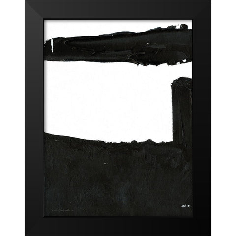 Black And White Abstract 5 Black Modern Wood Framed Art Print by Kamdon Kreations