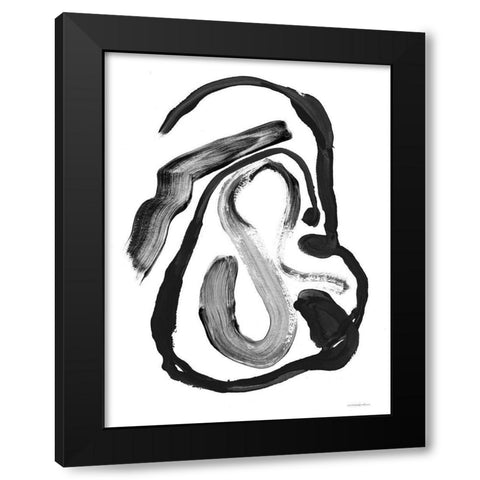Black And White Abstract 6 Black Modern Wood Framed Art Print by Kamdon Kreations