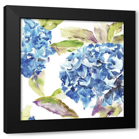 Hydrangea Black Modern Wood Framed Art Print by Kamdon Kreations