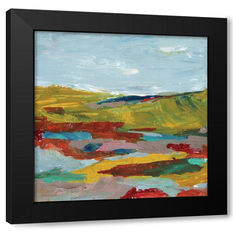 Joyful Black Modern Wood Framed Art Print by Kamdon Kreations