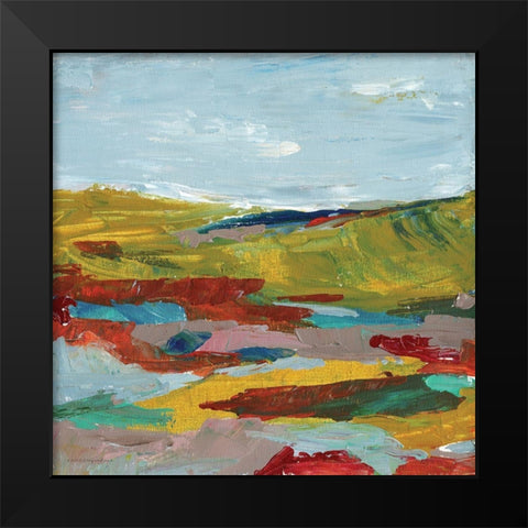 Joyful Black Modern Wood Framed Art Print by Kamdon Kreations