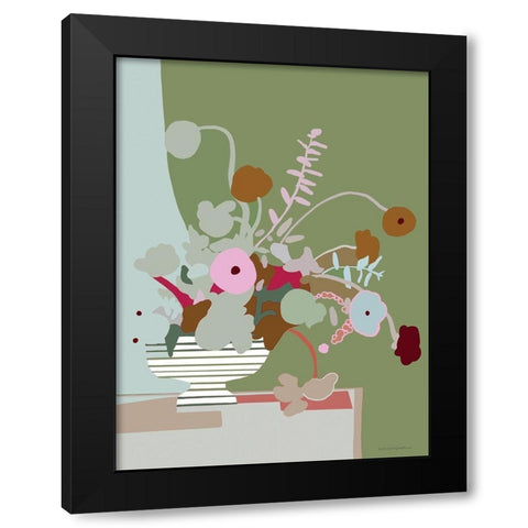 Stripes and All Black Modern Wood Framed Art Print by Kamdon Kreations