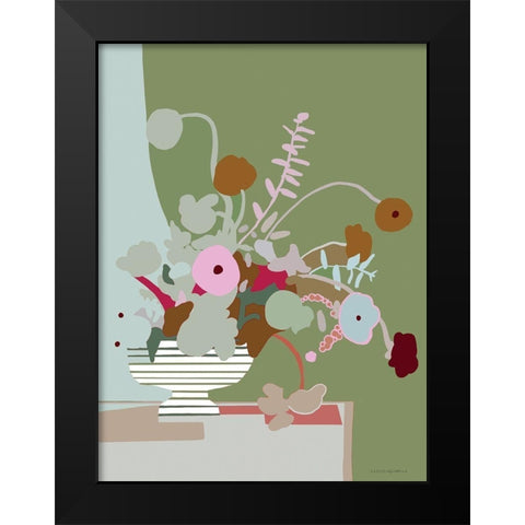 Stripes and All Black Modern Wood Framed Art Print by Kamdon Kreations