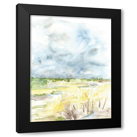Wheat Field Black Modern Wood Framed Art Print by Kamdon Kreations