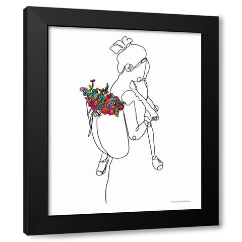 Farmers Market Black Modern Wood Framed Art Print by Kamdon Kreations