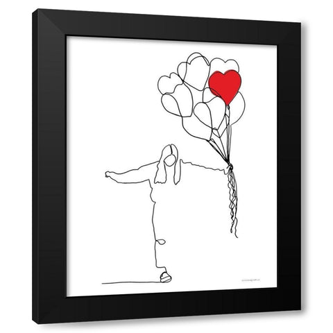 Love Black Modern Wood Framed Art Print with Double Matting by Kamdon Kreations