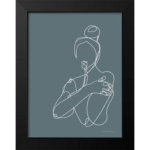 Messy Bun Black Modern Wood Framed Art Print by Kamdon Kreations