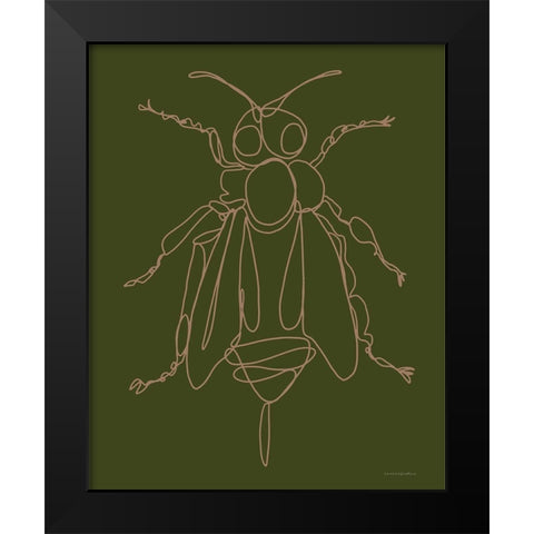 Bee Black Modern Wood Framed Art Print by Kamdon Kreations