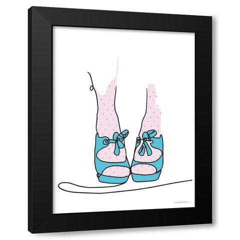 Dream on Your Feet Black Modern Wood Framed Art Print with Double Matting by Kamdon Kreations