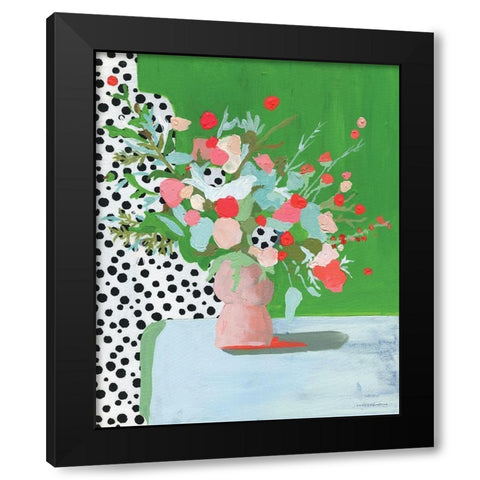 Bird Song in Spring Black Modern Wood Framed Art Print by Kamdon Kreations