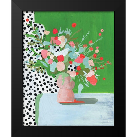 Bird Song in Spring Black Modern Wood Framed Art Print by Kamdon Kreations