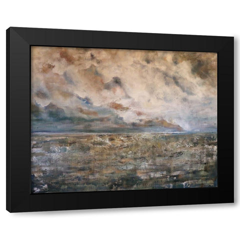 Ginger Clouds Black Modern Wood Framed Art Print by Kamdon Kreations