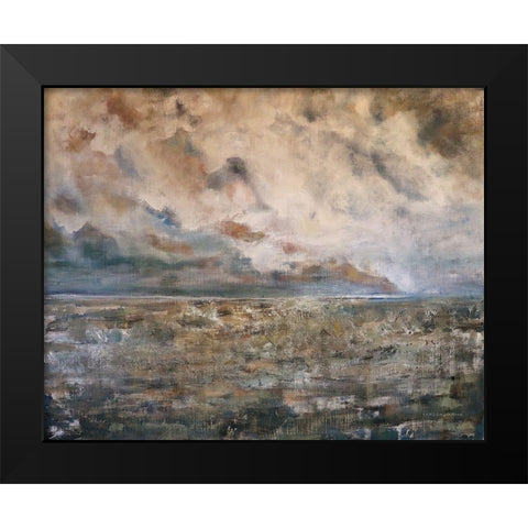 Ginger Clouds Black Modern Wood Framed Art Print by Kamdon Kreations